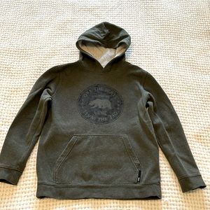 Vans olive green sweatshirt w hood, size L kids (12-14)